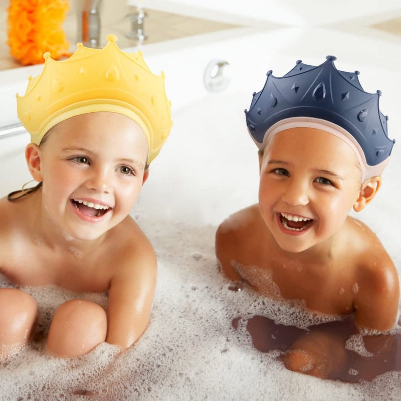 NAIHOD 2 Pieces Soft Baby Shower Cap Soft Adjustable for Washing Hair Shield Safe Visor Cap Bathing Shampoo Shower Protection Bath Hat for Toddler Kids Children - Image 5